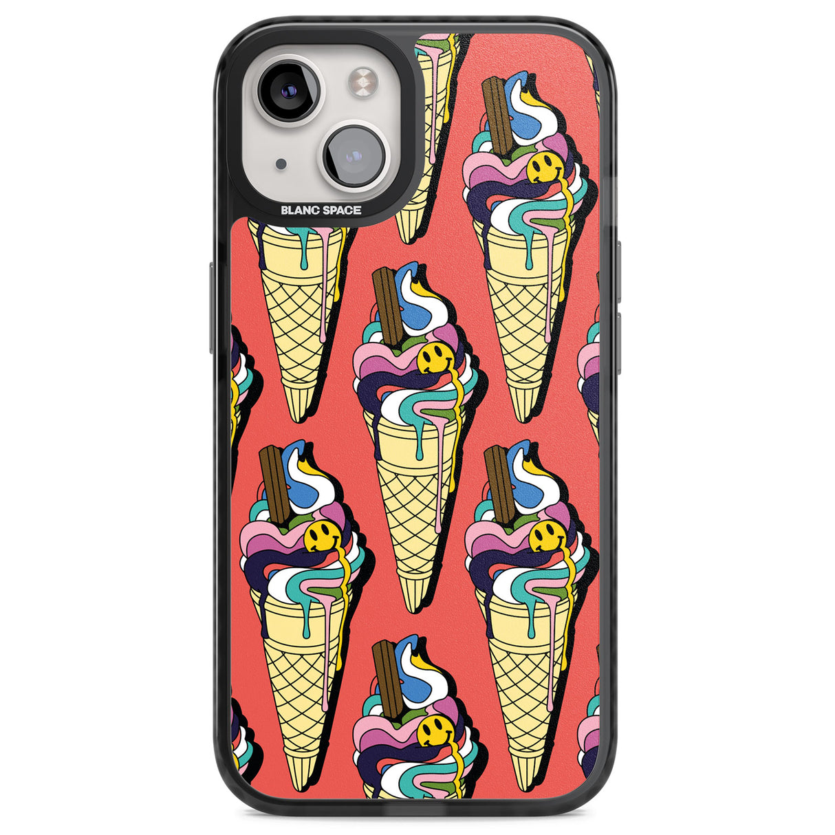 Trip & Drip Ice Cream (Red) Magsafe Black Impact Phone Case for iPhone 13, iPhone 14, iPhone 15