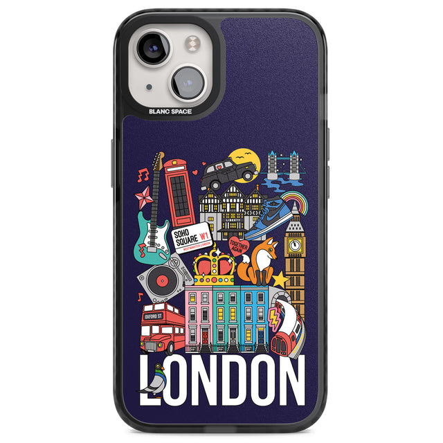 London Calling Magsafe Black Impact Phone Case for iPhone 13, iPhone 14, iPhone 15