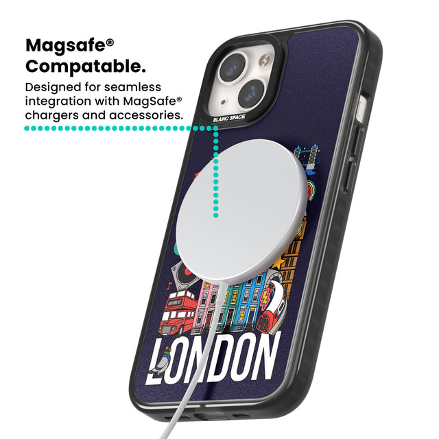 London Calling Magsafe Black Impact Phone Case for iPhone 13, iPhone 14, iPhone 15