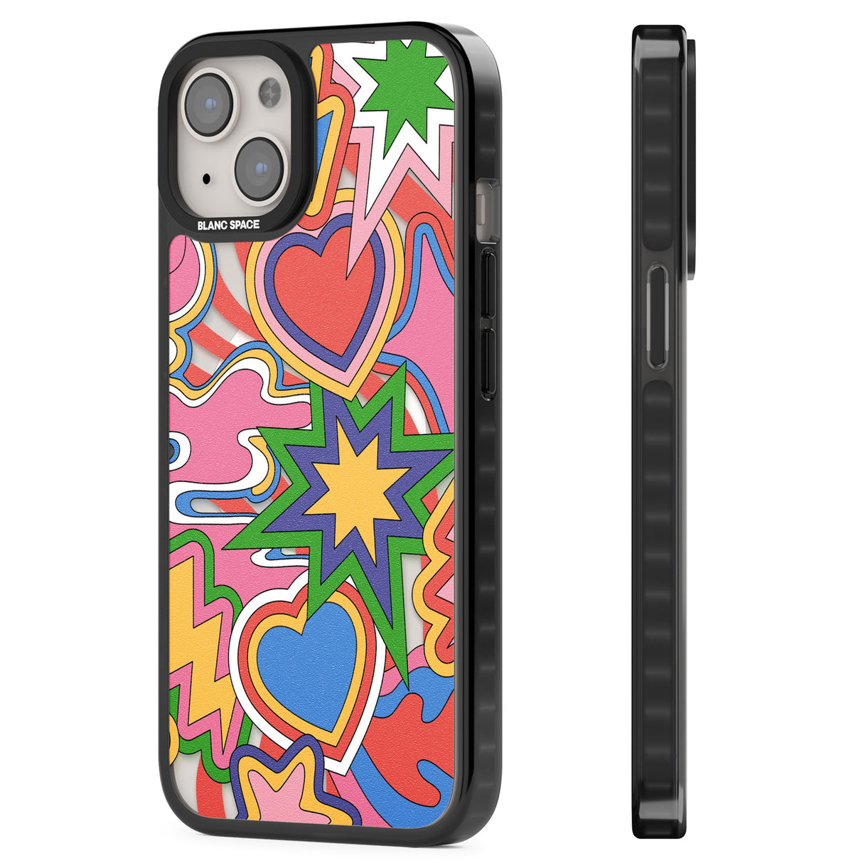 Psychedelic Pop Art Explosion Magsafe Black Impact Phone Case for iPhone 13, iPhone 14, iPhone 15