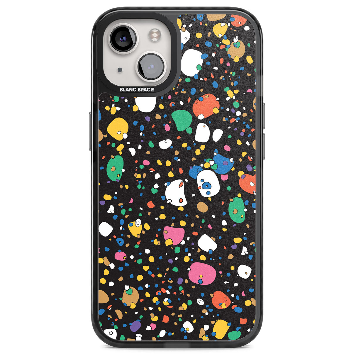 Colourful Confetti Pebbles (Black) Magsafe Black Impact Phone Case for iPhone 13, iPhone 14, iPhone 15