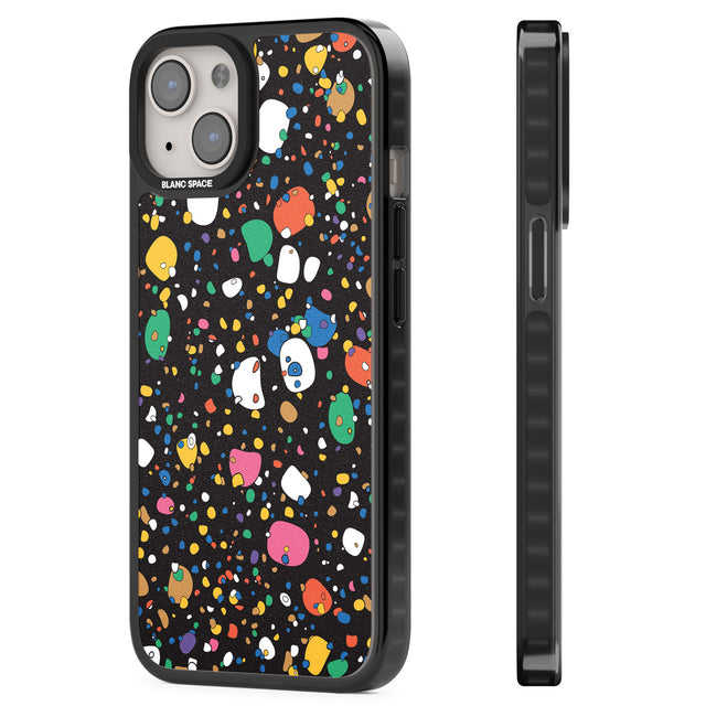 Colourful Confetti Pebbles (Black) Magsafe Black Impact Phone Case for iPhone 13, iPhone 14, iPhone 15