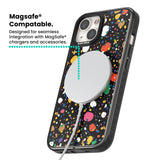 Colourful Confetti Pebbles (Black) Magsafe Black Impact Phone Case for iPhone 13, iPhone 14, iPhone 15