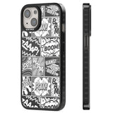 Onomatopoeia (Black & White) Magsafe Black Impact Phone Case for iPhone 13, iPhone 14, iPhone 15