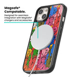 Multicolour Liberty Pattern Magsafe Black Impact Phone Case for iPhone 13, iPhone 14, iPhone 15