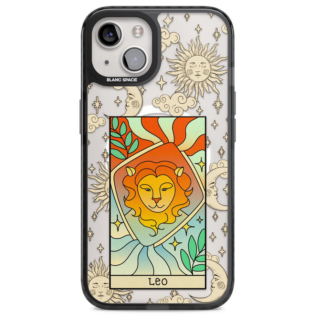 Celestial Zodiac - Leo Magsafe Black Impact Phone Case for iPhone 13, iPhone 14, iPhone 15