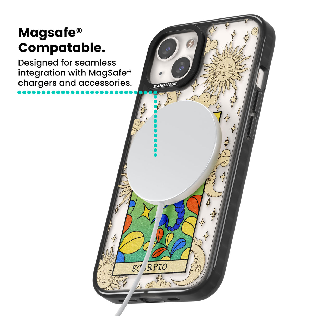 Celestial Zodiac - Scorpio Magsafe Black Impact Phone Case for iPhone 13, iPhone 14, iPhone 15