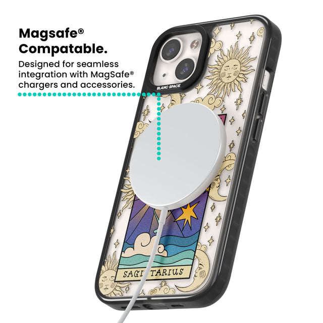 Celestial Zodiac - Sagittarius Magsafe Black Impact Phone Case for iPhone 13, iPhone 14, iPhone 15