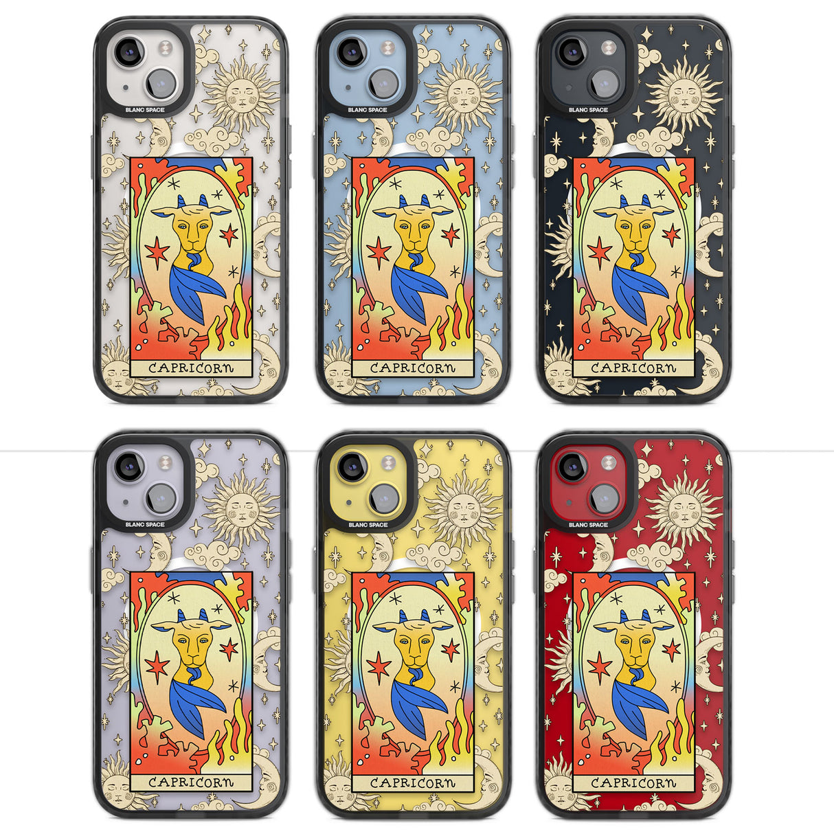 Celestial Zodiac - Capricorn Magsafe Black Impact Phone Case for iPhone 13, iPhone 14, iPhone 15