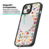 Small Flower Mix Magsafe Black Impact Phone Case for iPhone 13, iPhone 14, iPhone 15