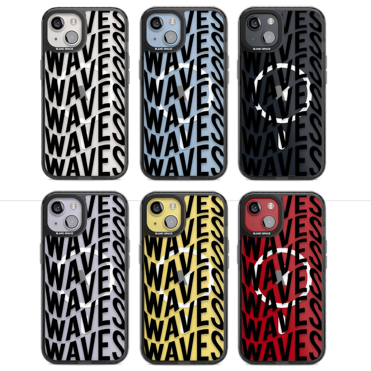 WAVES Magsafe Black Impact Phone Case for iPhone 13, iPhone 14, iPhone 15