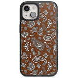 Brown Bandana Magsafe Black Impact Phone Case for iPhone 13, iPhone 14, iPhone 15