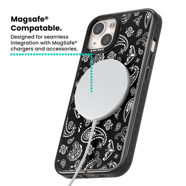 Black Bandana Magsafe Black Impact Phone Case for iPhone 13, iPhone 14, iPhone 15