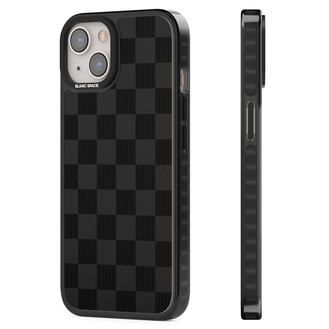 BLACK CHECKERED Black Impact Phone Case for iPhone 13, iPhone 14, iPhone 15