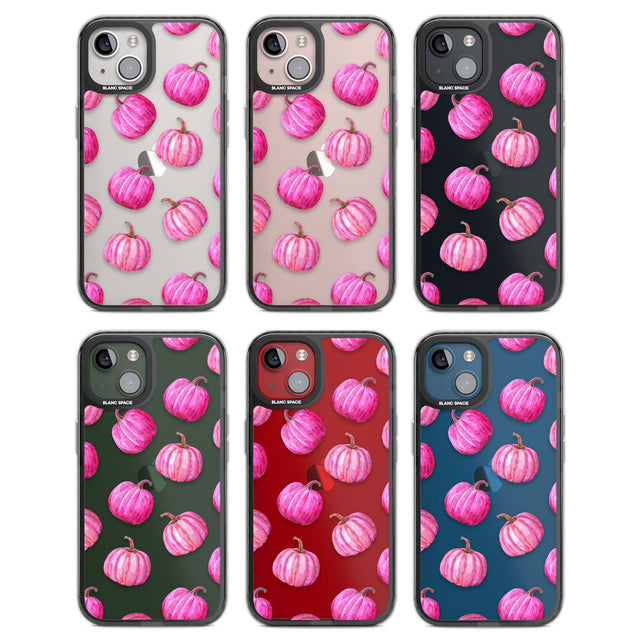 Pink Pumpkins Black Impact Phone Case for iPhone 13, iPhone 14, iPhone 15