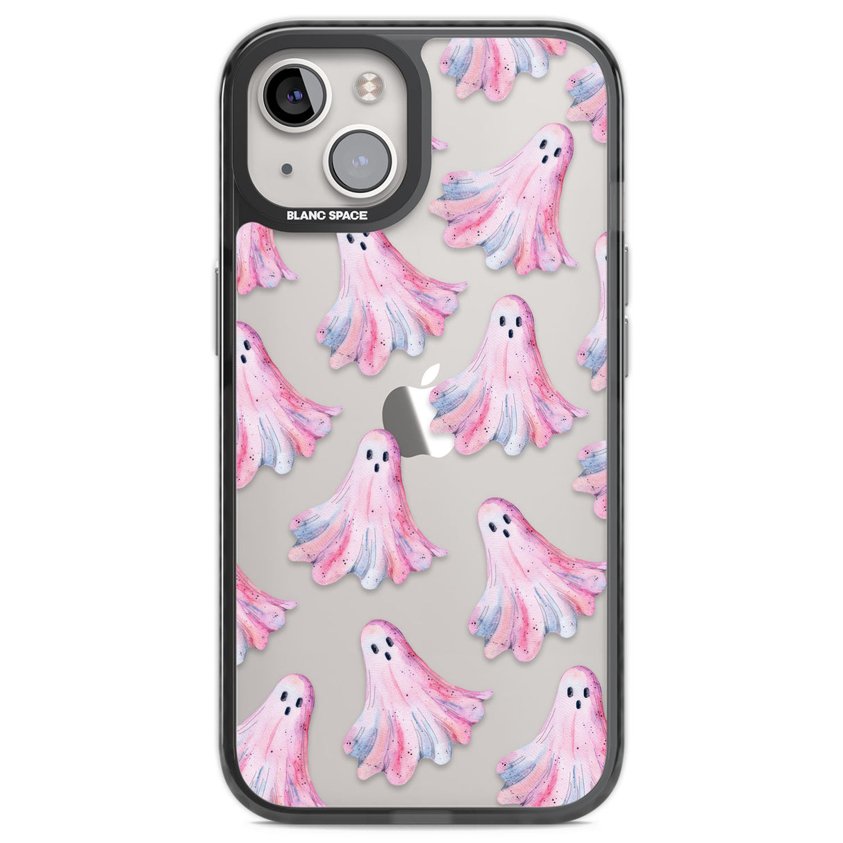 Pink Ghosts Black Impact Phone Case for iPhone 13, iPhone 14, iPhone 15