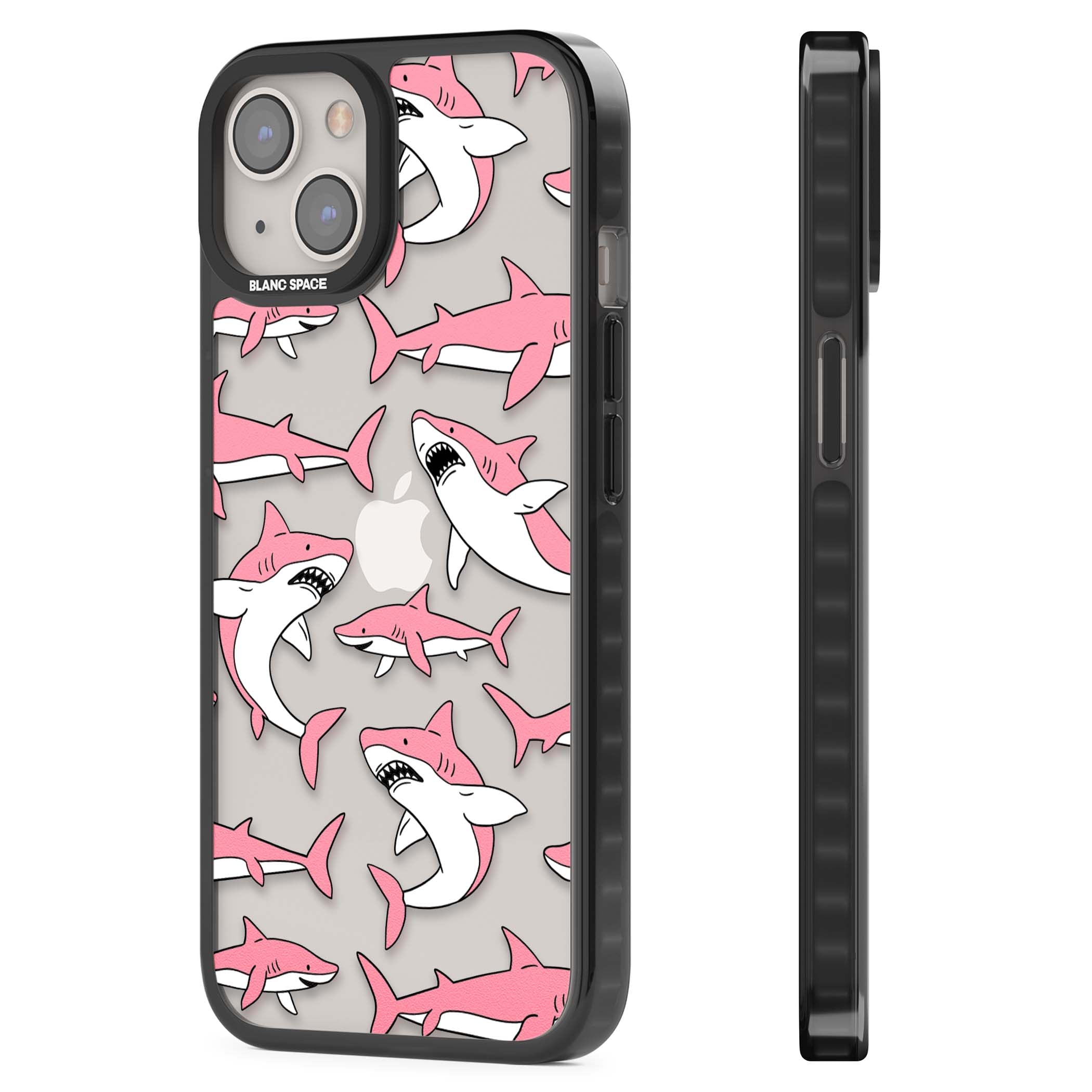 Bubblegum Sharks for her iPhone case | Black Impact case for iPhone 13, iPhone 14, iPhone 15