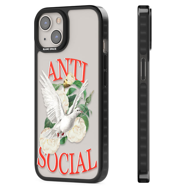 Anti-Social Black Impact Phone Case for iPhone 13, iPhone 14, iPhone 15