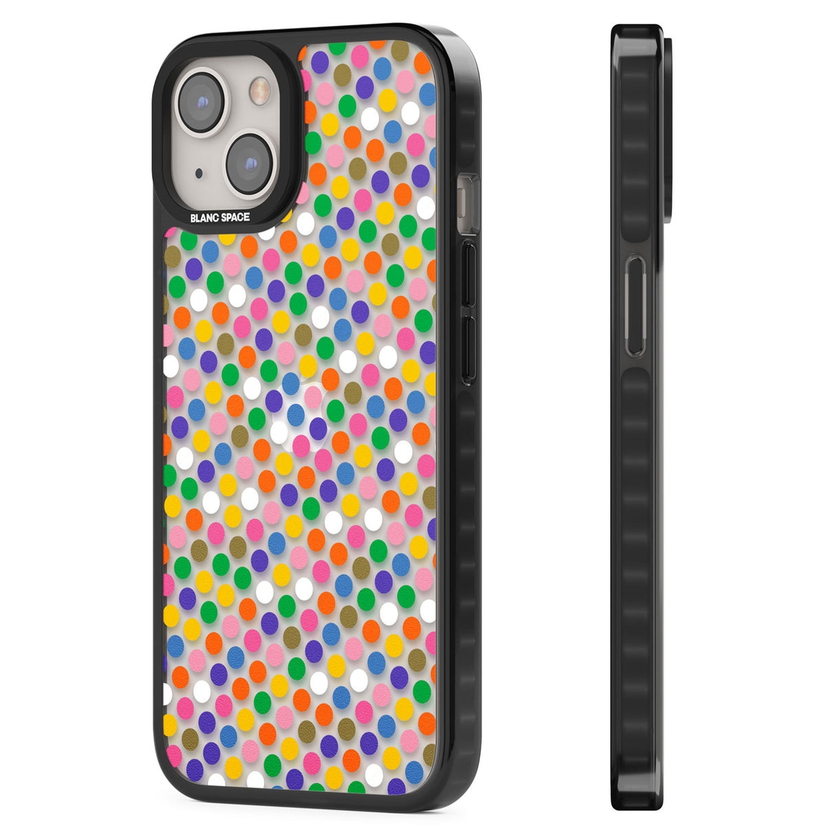 Multicolour Polka-dot Fiesta Black Impact Phone Case for iPhone 13, iPhone 14, iPhone 15