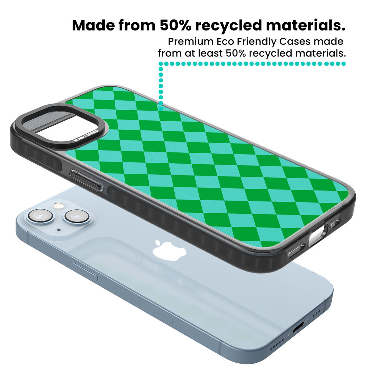 Retro Green Diamond Plaid Black Impact Phone Case for iPhone 13, iPhone 14, iPhone 15