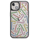 Colourful Stars & Candy Canes Black Impact Phone Case for iPhone 13, iPhone 14, iPhone 15