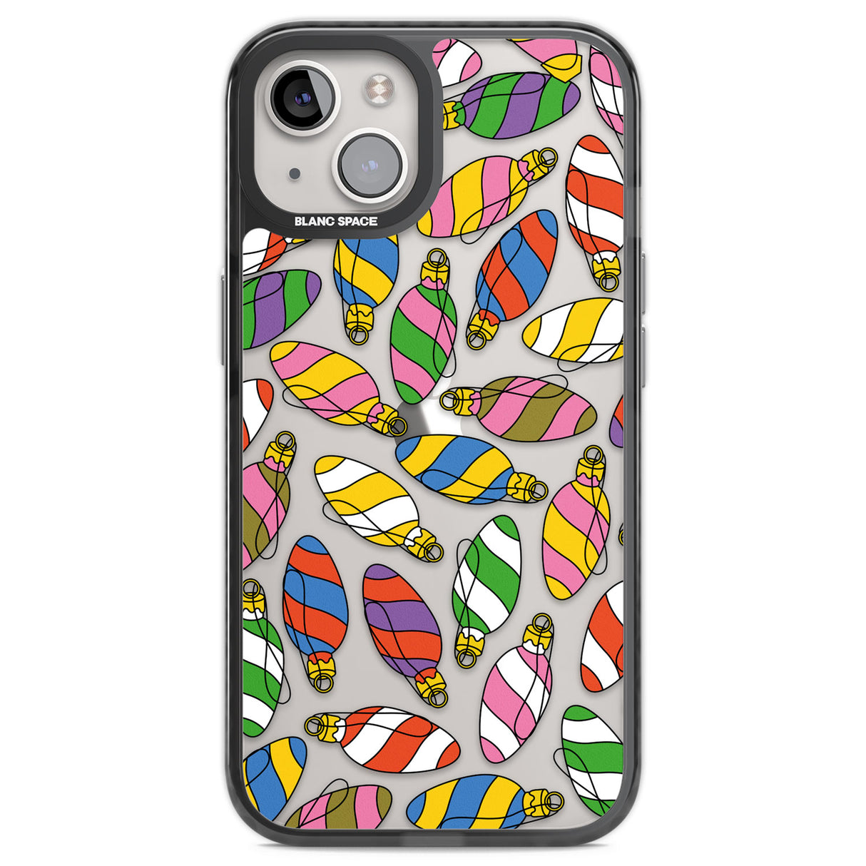 Colourful Holiday Ornaments Black Impact Phone Case for iPhone 13, iPhone 14, iPhone 15