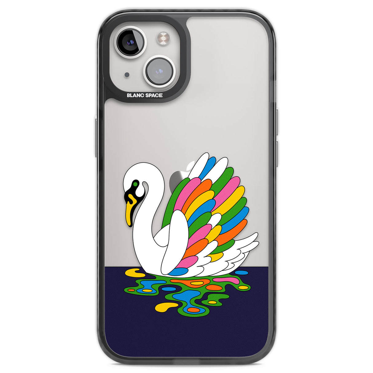 Serene Swan Black Impact Phone Case for iPhone 13, iPhone 14, iPhone 15