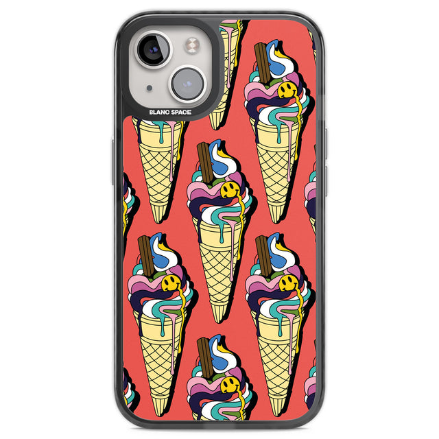 Trip & Drip Ice Cream (Red) Black Impact Phone Case for iPhone 13, iPhone 14, iPhone 15
