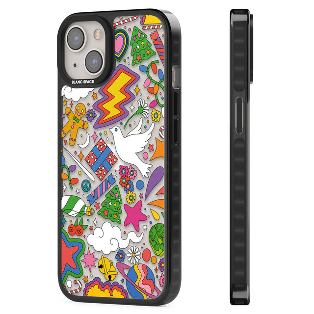 Whimsical Wonderland Black Impact Phone Case for iPhone 13, iPhone 14, iPhone 15