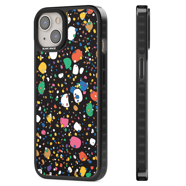 Colourful Confetti Pebbles (Black) Black Impact Phone Case for iPhone 13, iPhone 14, iPhone 15