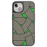 Green Optic Waves Black Impact Phone Case for iPhone 13, iPhone 14, iPhone 15