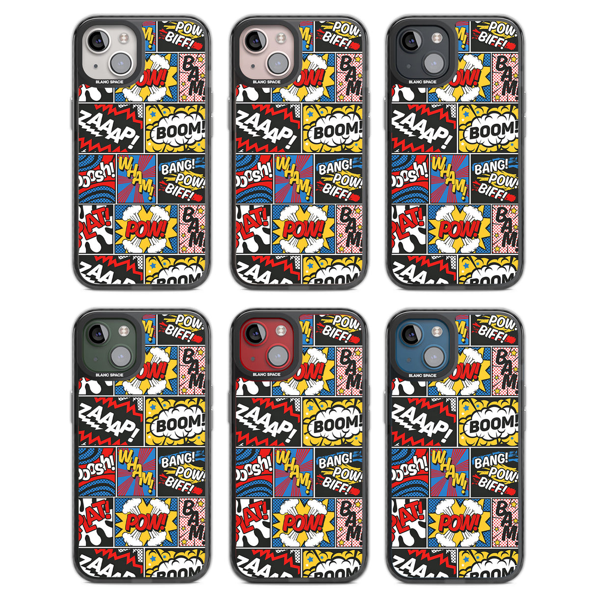 Onomatopoeia Black Impact Phone Case for iPhone 13, iPhone 14, iPhone 15