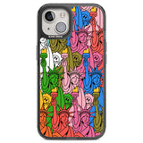 Multicolour Liberty Pattern Black Impact Phone Case for iPhone 13, iPhone 14, iPhone 15