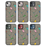 Multicolour Optic Waves Black Impact Phone Case for iPhone 13, iPhone 14, iPhone 15