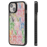 Multicolour Liberty Line Pattern Black Impact Phone Case for iPhone 13, iPhone 14, iPhone 15