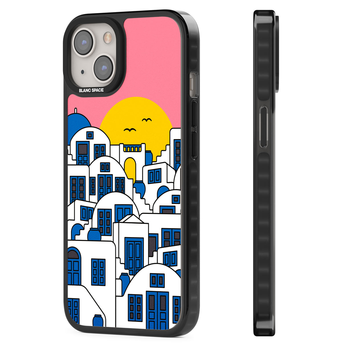 Santorini Sunset Black Impact Phone Case for iPhone 13, iPhone 14, iPhone 15