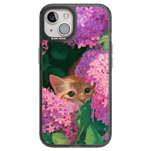Cat In Pink Flowers