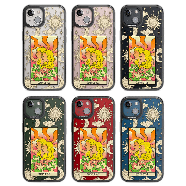 Celestial Zodiac - Gemini Black Impact Phone Case for iPhone 13, iPhone 14, iPhone 15