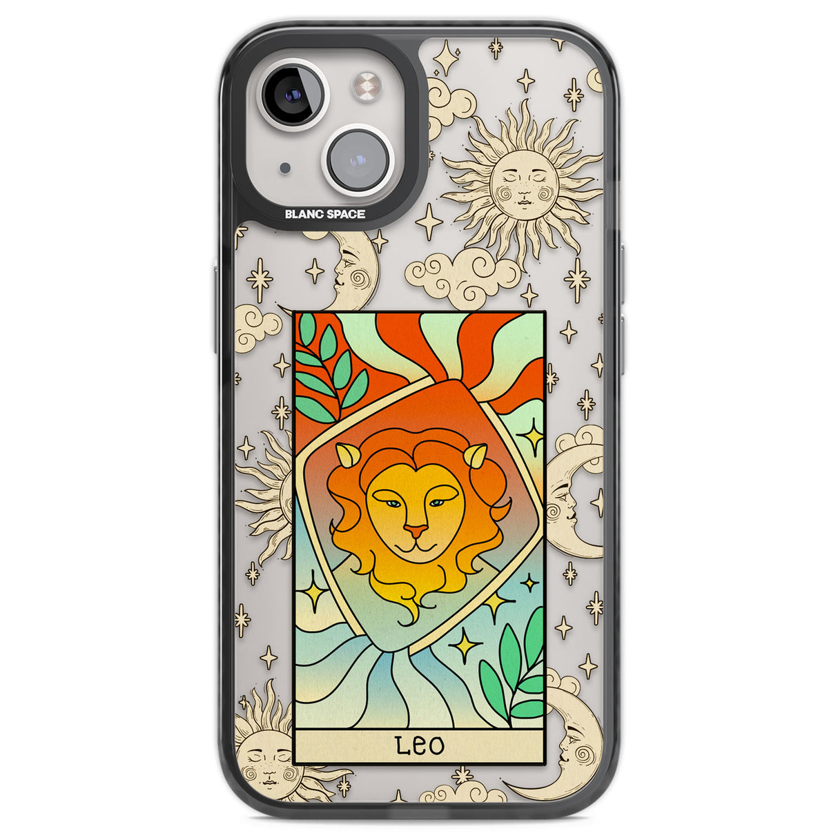 Celestial Zodiac - Leo Black Impact Phone Case for iPhone 13, iPhone 14, iPhone 15