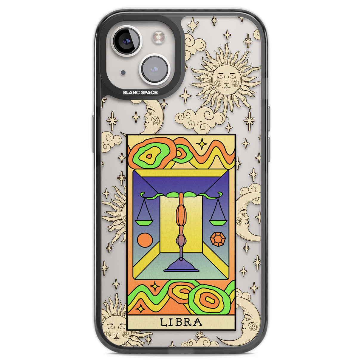 Celestial Zodiac - Libra Black Impact Phone Case for iPhone 13, iPhone 14, iPhone 15
