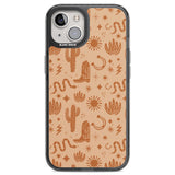 Wild West Pattern Black Impact Phone Case for iPhone 13, iPhone 14, iPhone 15