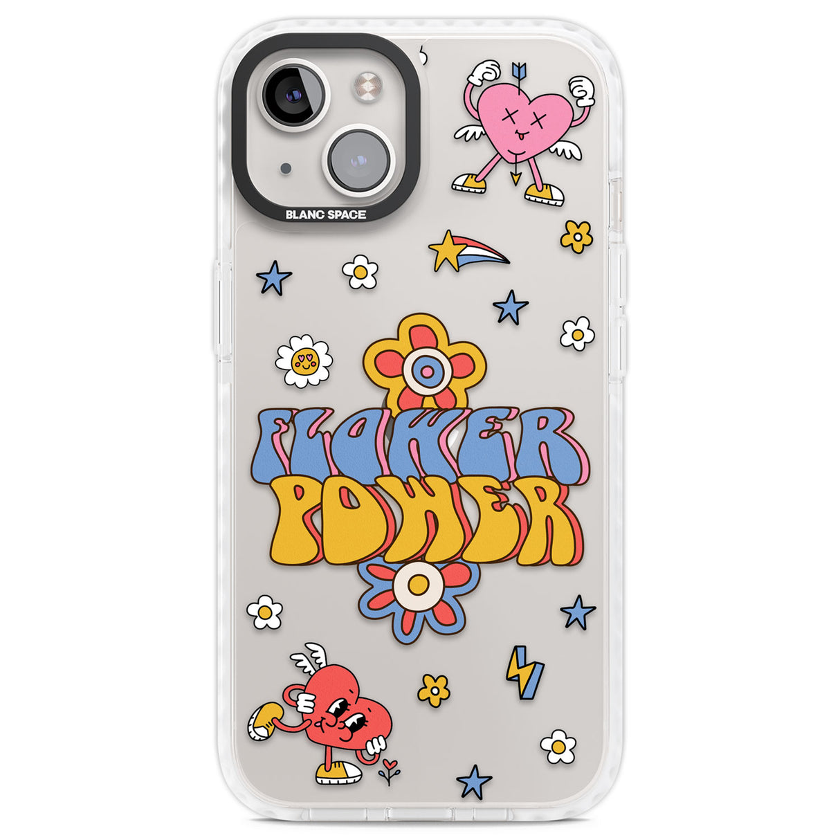 Flower Power Clear Impact Phone Case for iPhone 13, iPhone 14, iPhone 15