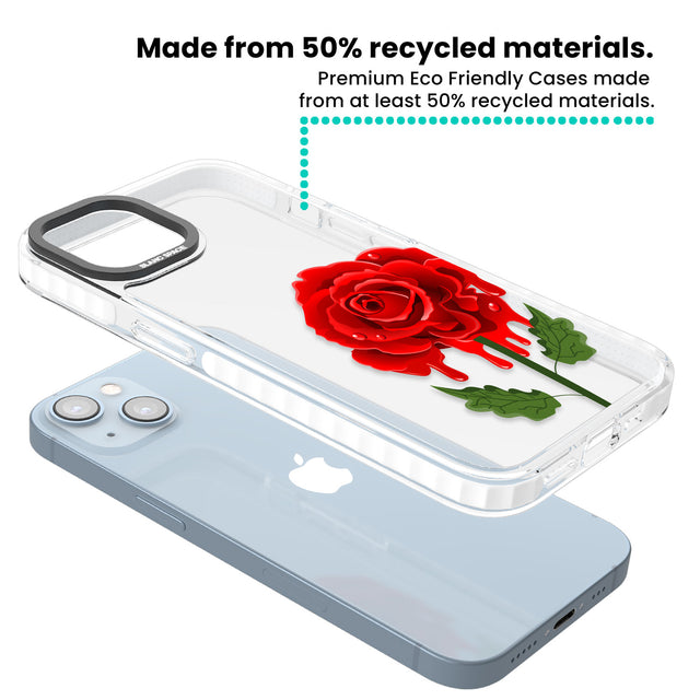 Melting Rose Clear Impact Phone Case for iPhone 13, iPhone 14, iPhone 15