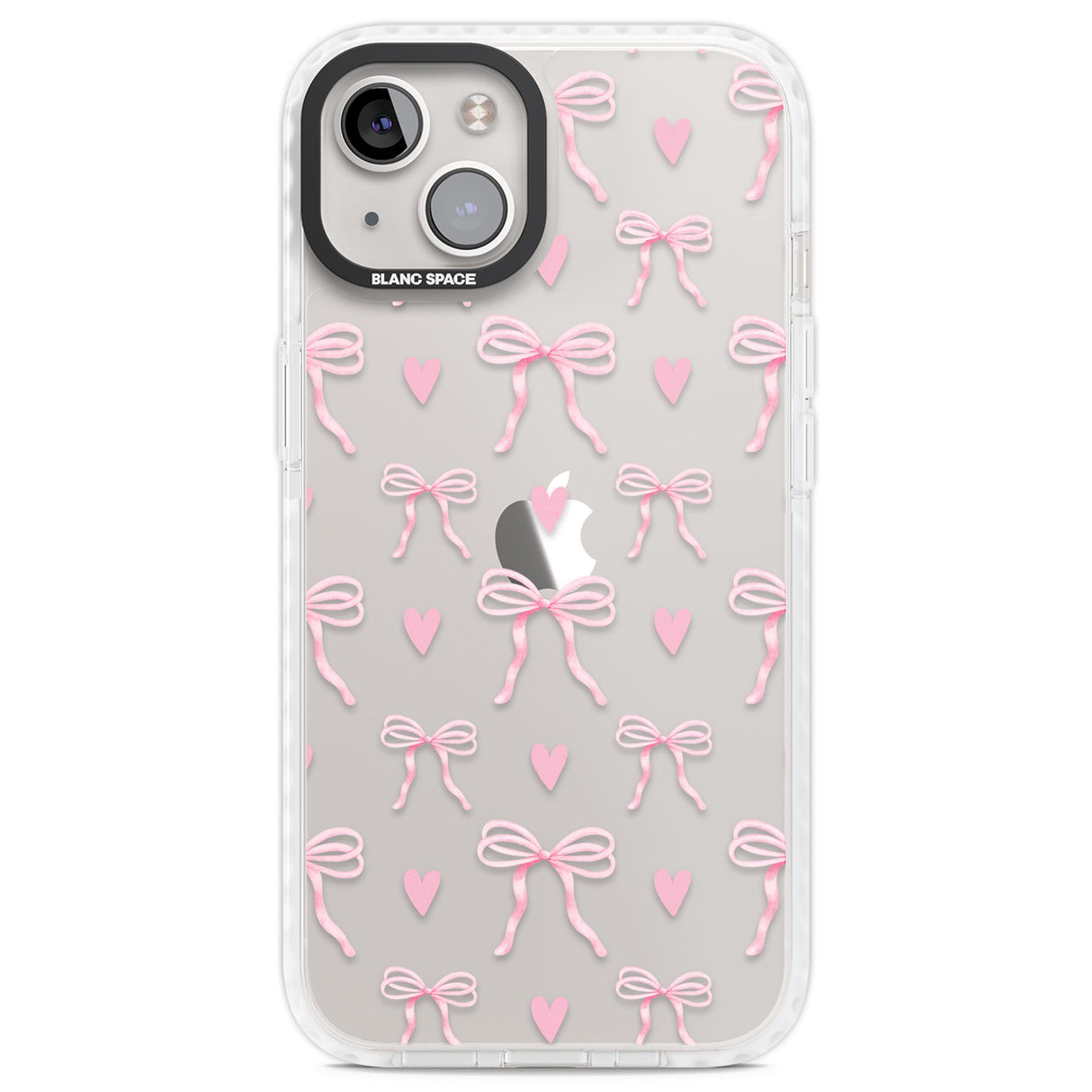 Pink Bows & Hearts Clear Impact Phone Case for iPhone 13, iPhone 14, iPhone 15