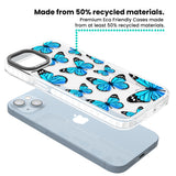 Blue Butterflies Clear Impact Phone Case for iPhone 13, iPhone 14, iPhone 15