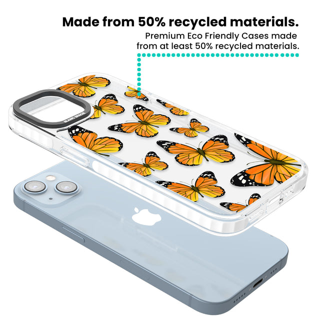 Sun-Yellow Butterflies Clear Impact Phone Case for iPhone 13, iPhone 14, iPhone 15