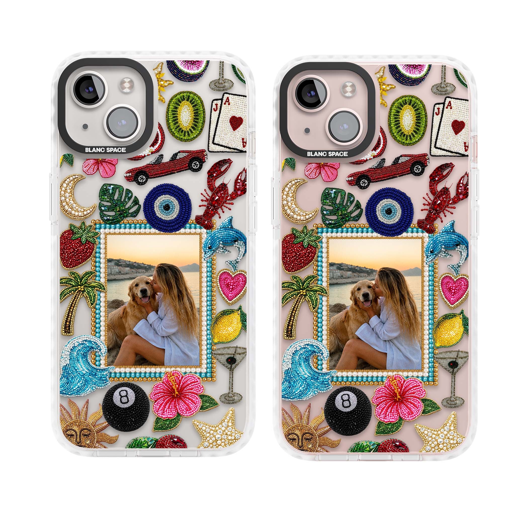 Beaded Photo coastal iPhone case | Clear Impact case for iPhone 13, iPhone 14, iPhone 15