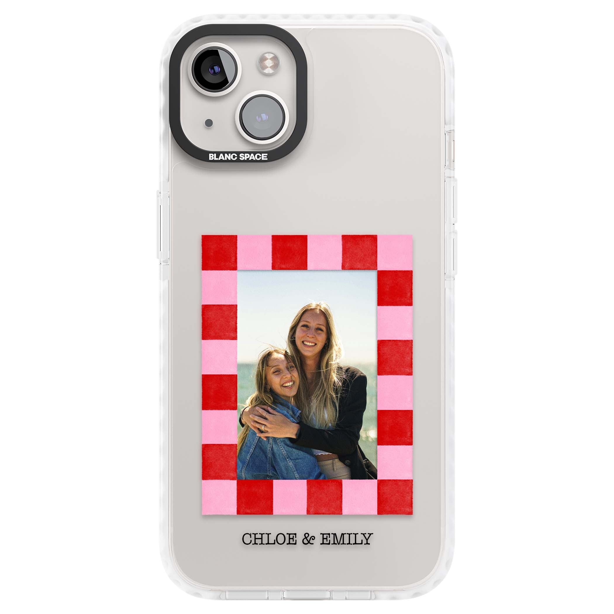 Bubblegum Check Photo for her iPhone case | Clear Impact case for iPhone 13, iPhone 14, iPhone 15