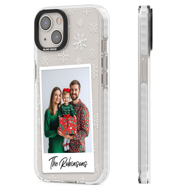 Personalised Snowflake Photo Clear Impact Phone Case for iPhone 13, iPhone 14, iPhone 15