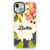 Personalised Vintage Fruits Clear Impact Phone Case for iPhone 13, iPhone 14, iPhone 15